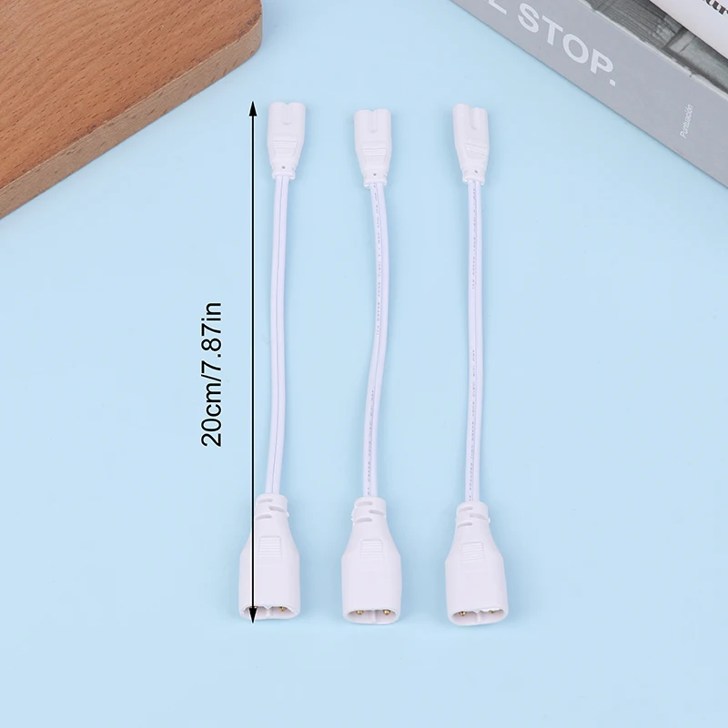 3Pcs Fluorescent Lamp Power Cord Cable T5 Plug Wire Cord LED 2 Hole Docking Cable Bracket Light Male Female Connect Cable