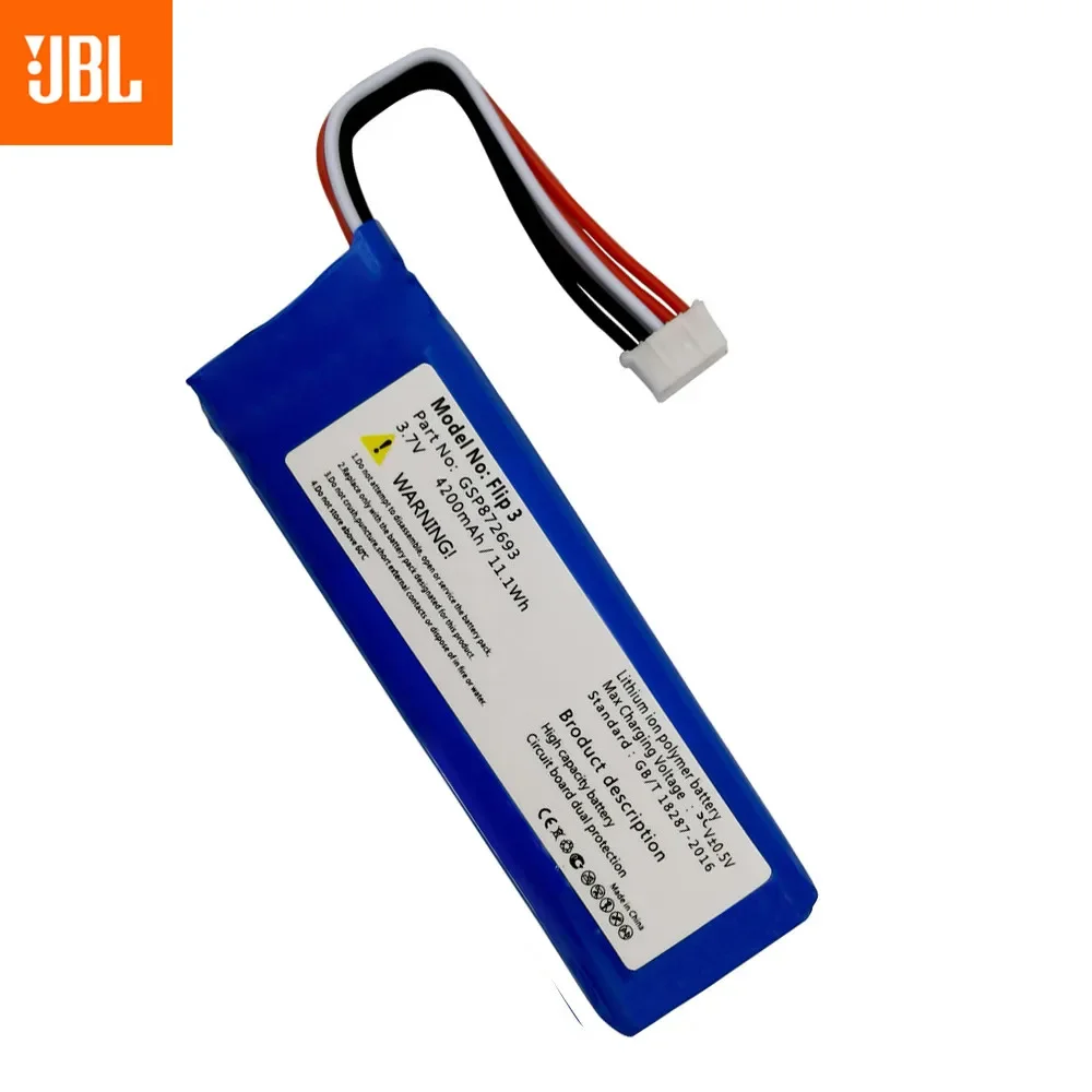 100% Original 4200mAh Wireless bluetooth Speaker Battery GSP872693 Rechargeable Pack for JBL Flip 3 Flip3 Batteries Tools Kits