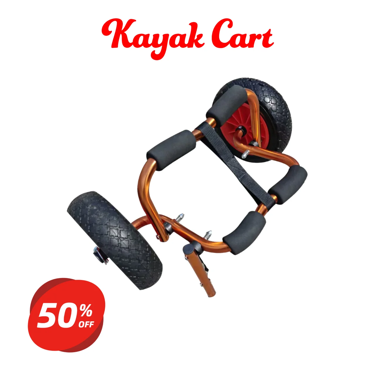 

Foldable Bronze-Colored Aluminum Alloy Kayak Canoe Trolley with 10-Inch Tires, Portable Transport Cart for Beach & Trail