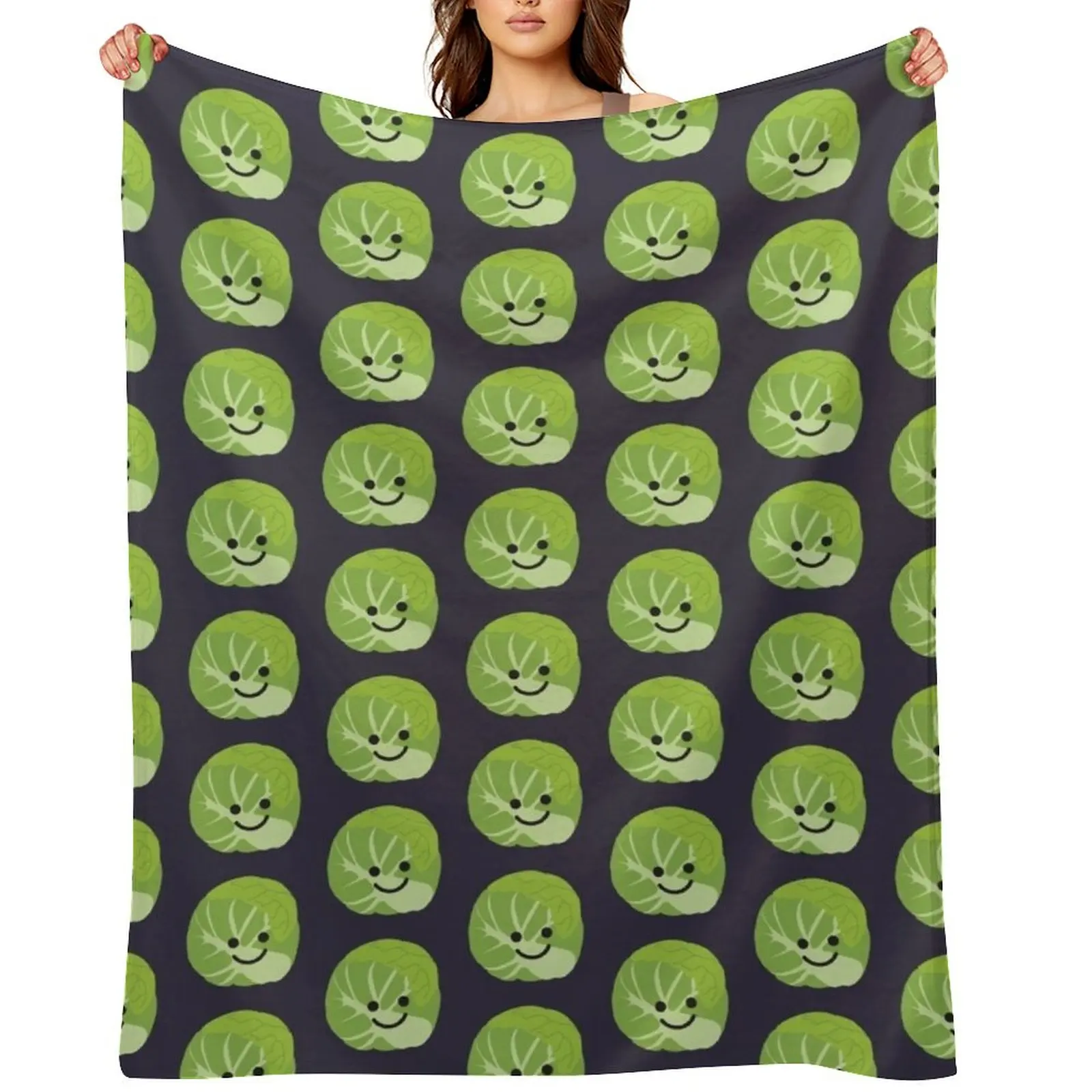 

A Happy Brussels Sprout Throw Blanket heavy to sleep For Sofa Thin Luxury St for babies Blankets
