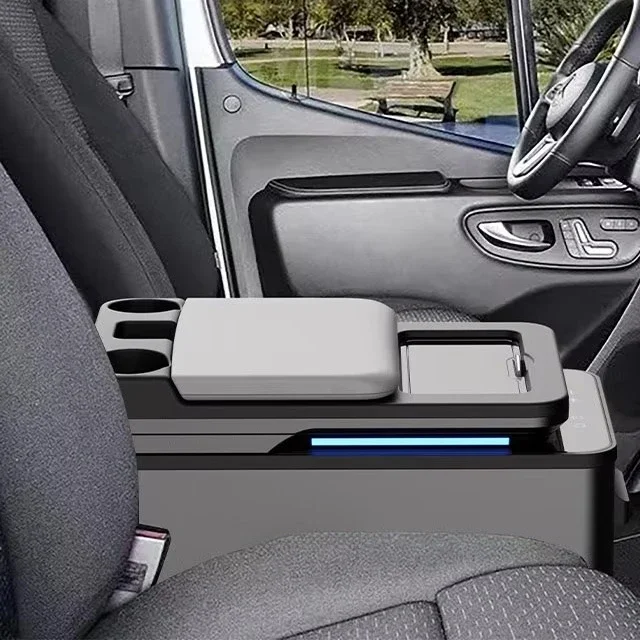 Sprinter Car Center Console Upgrade Modification Front Armrest Refrigerator With Cup Holder Compressor Cooling