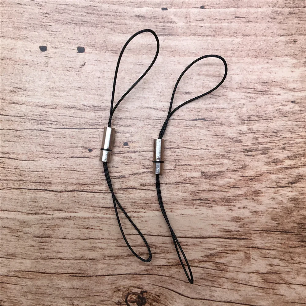 Metal Mobile Phone Lanyard Mini Nylon Rope Small Finger Ring Lanyard USB Lanyard