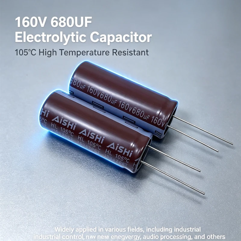 2Pcs 160V 680UF Aluminum Electrolytic Capacitor 680UF/160V Size 18x45mm 105°C Long Life Radial Through Hole Condenser For Power