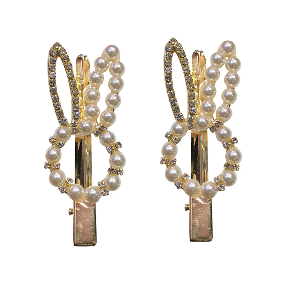 

2Pcs Pearl Rabbit Hair Clips Fashion Hairpins for Women Girls Party Wedding Daily Decoration 7x2.5cm Hair Pins