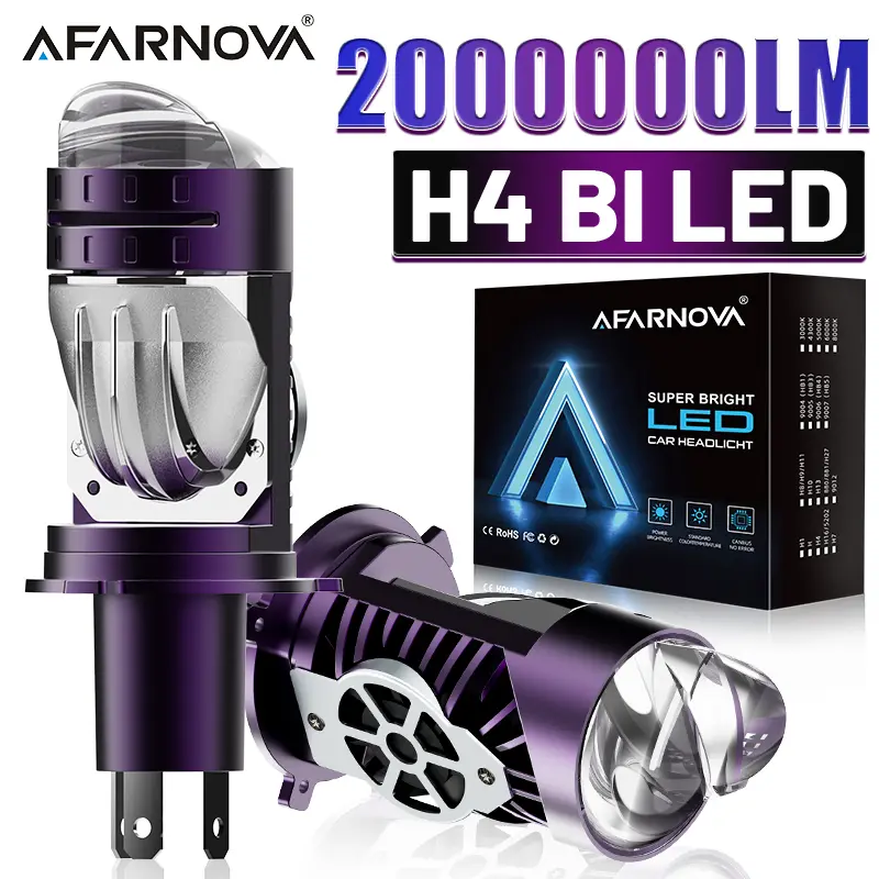 Projetor de lâmpada de farol led novo h4/9003/hb2 canbus super brilhante led 2000w 2000000lm 6000k feixe alto/baixo aplicar para carro e motocicleta