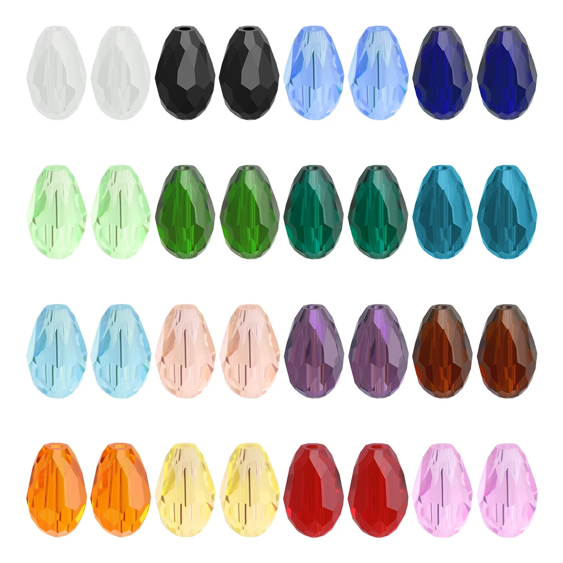 3x5/4x6/6x8/8x12/10x15mm Crystal Pear Pendant DIY Making Earing Glass Teardrop Beads Crafts Material Jewelry Supplies Needlwork