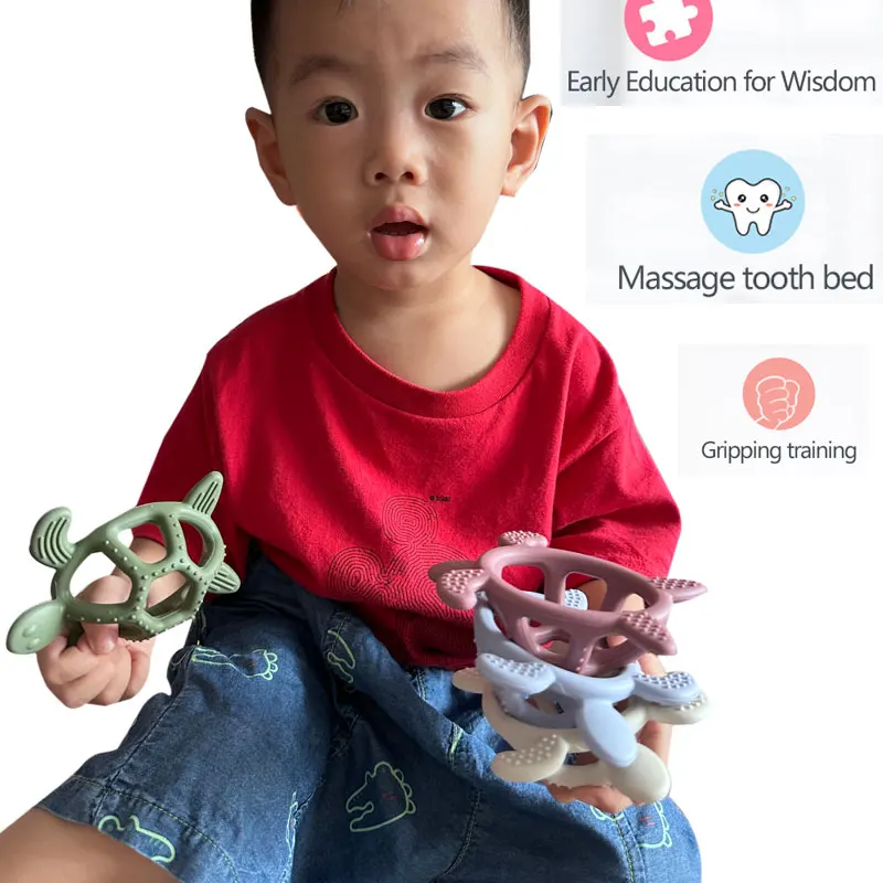 

1PC Baby Silicone Teether Toy BPA Free Infant Food Grade Teething Toys Newborn Pacifier Relief Design Chewing Babe Accessories