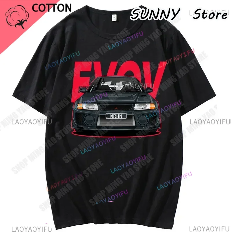 جديد الصيف المطبوعة للجنسين موضة تي شيرت إيفو الجيل تي شيرت أسود S-4Xl Jdm Awd Mivec Lancer Evolution تي شيرت