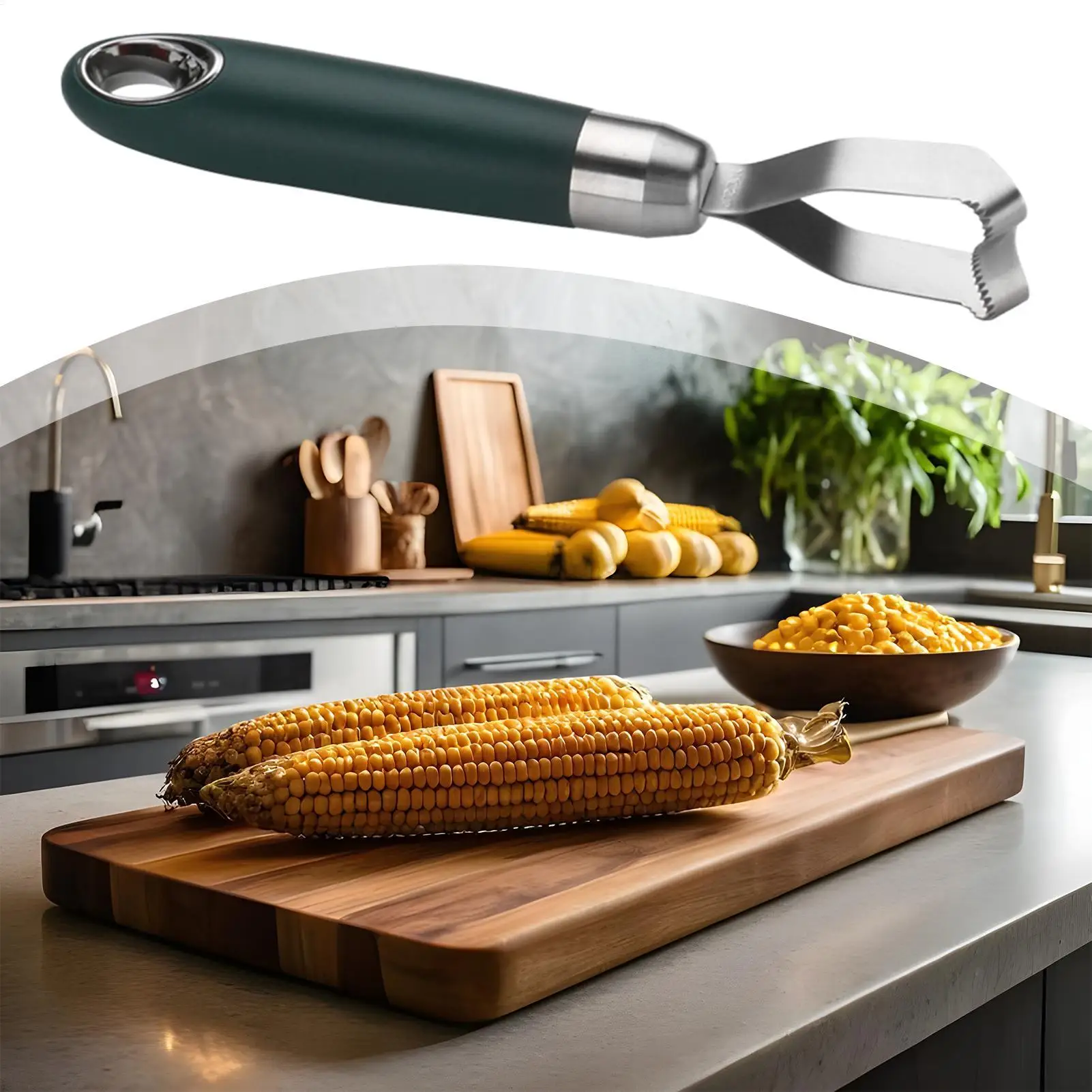 أداة تعرية الذرة مقشرة المطبخ أداة تعرية الذرة من الفولاذ المقاوم للصدأ أدوات المطبخ لشقة النوم المنزلية #4