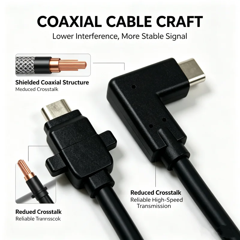 90° Right Angle USB4 Type-C Male to Female Coaxial Cable 40Gbps Full Function Extender for VR Gaming Laptop External GPU Dock