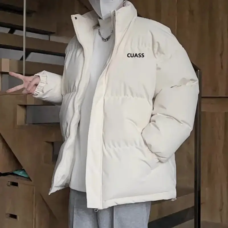 Winter Jackets Men Warm Thick Parkas Lapel Long Sleeve Windproof Outerwear Loose Casual Cotton-padded Coat Winter Jacket Men