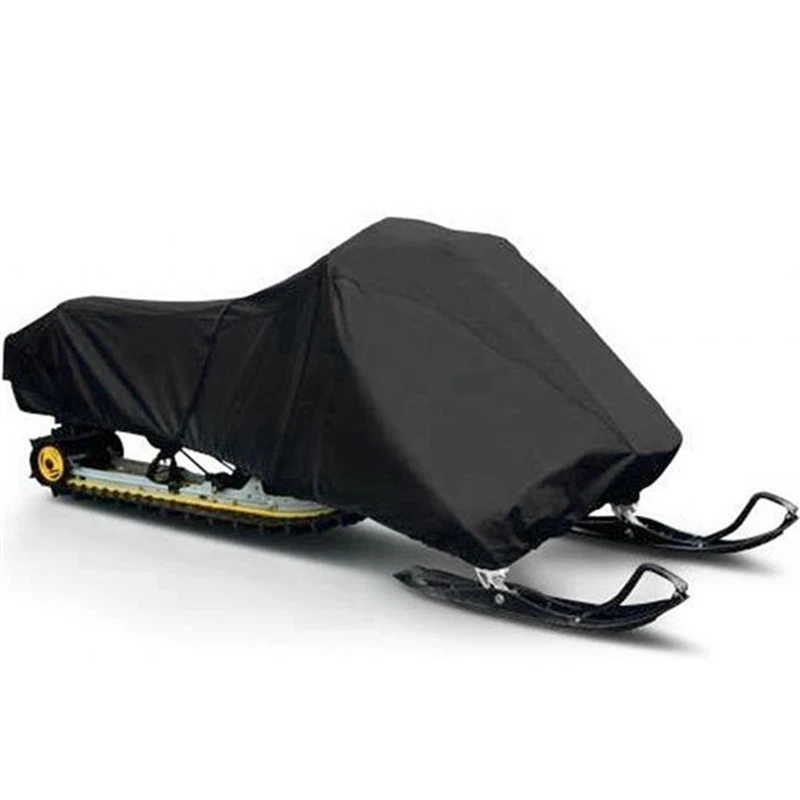 2X Snowmobile Cover Waterproof Dust Trailerable Sled Cover Anti-UV Winter Motorcycle Outdoor Black 145X51x48cm