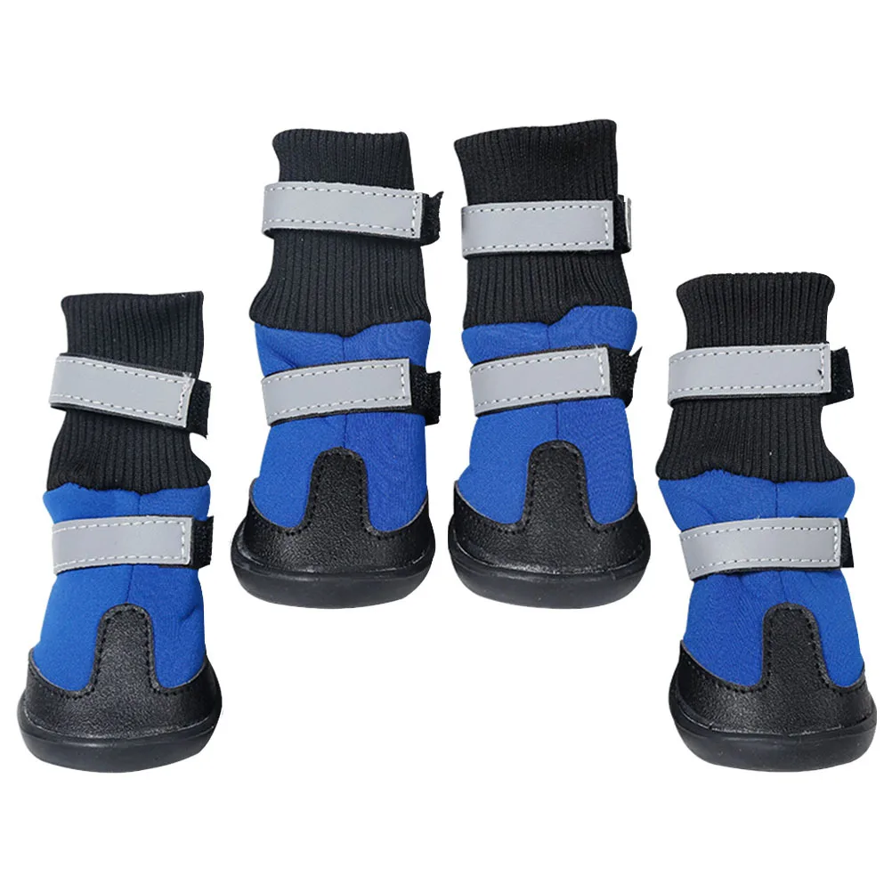 

4Pcs Dog Long Tube Boots Anti Skid Waterproof Outdoor Pet Snow Boots Warm Winter Shoes Paw Protectors Pet Winter Shoes