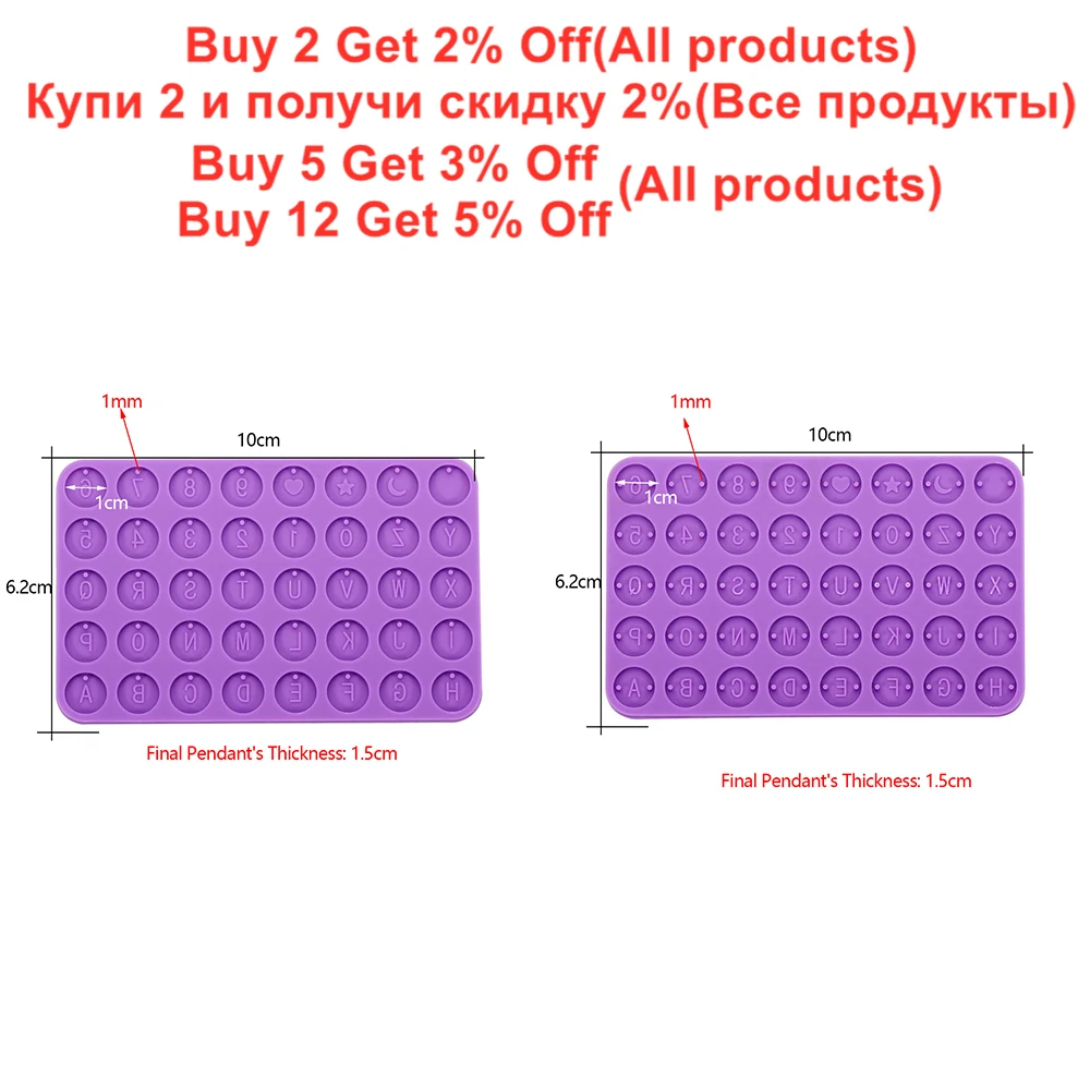 Letter Number Round Discs Silicone Mold Alphabet Bead Pendants For DIY Bracelet Resin Pendant Jewelry Making Accessories