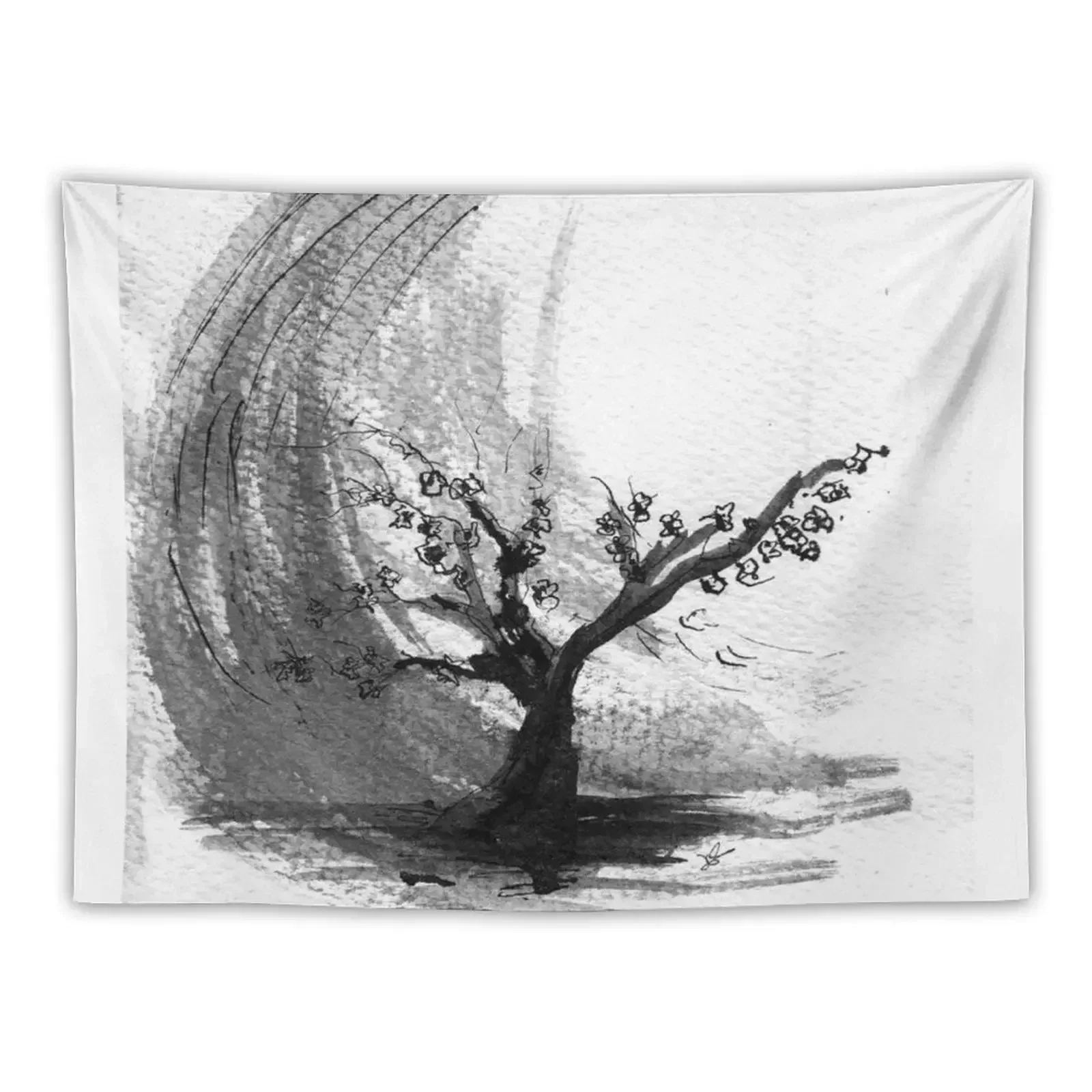 

Sumi e sakura tree Tapestry Wall Hangings Decoration Wall Carpet Wall Decoration Decor Tapestry