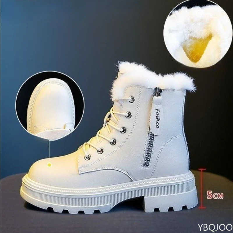 

Autumn Winter Fashion New Thick Soled Height Increasing Slimming Women's Boots with Thick Fleece and Warm Women's Fashion Boots