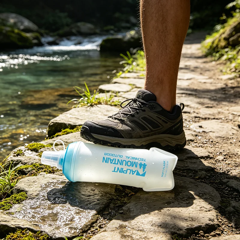 500ml Soft Flask TPU Running Water Bottle Collapsible Foldable Leak-Proof Leakproof Hydration Pack Running Vest BPA Free - view 6