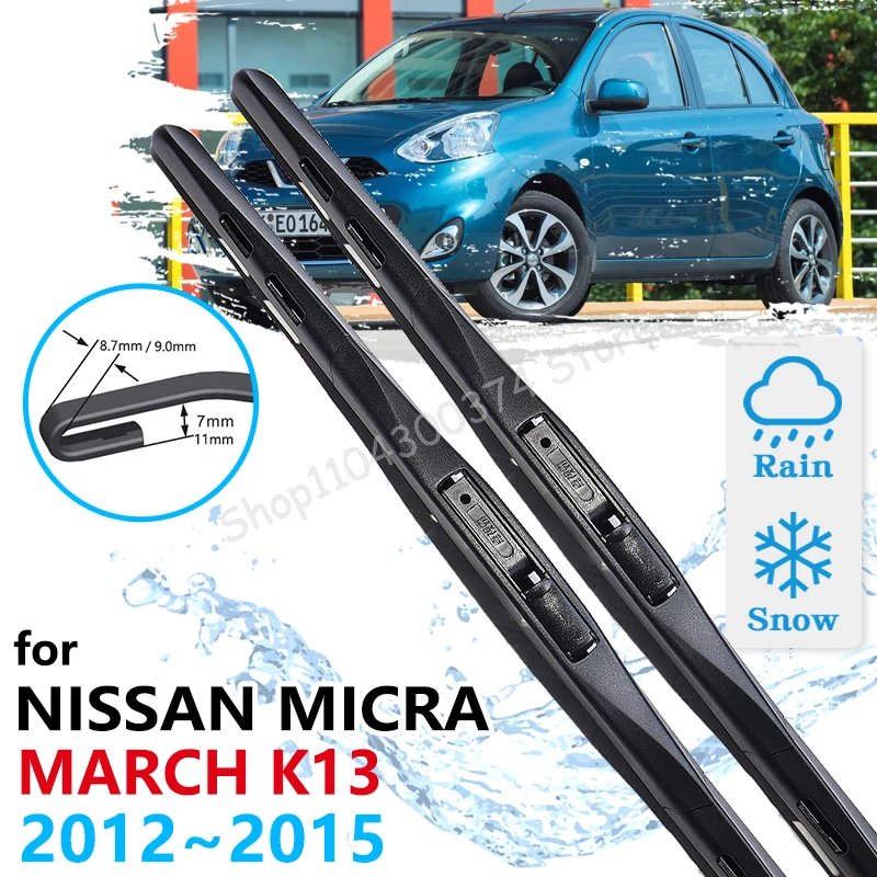 

Car Front Wiper Blades For Nissan Micra March K13 2012 2013 2014 2015 Cleaning Windscreen Windshield Windows Brushes Accessories