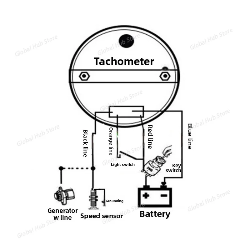 52mm Marine Tachometer Car Truck Boat Engine Tacho Gauge with Hourmeter Digital Tacometro 0-9990 RPM Meter Toerenteller 9-32V