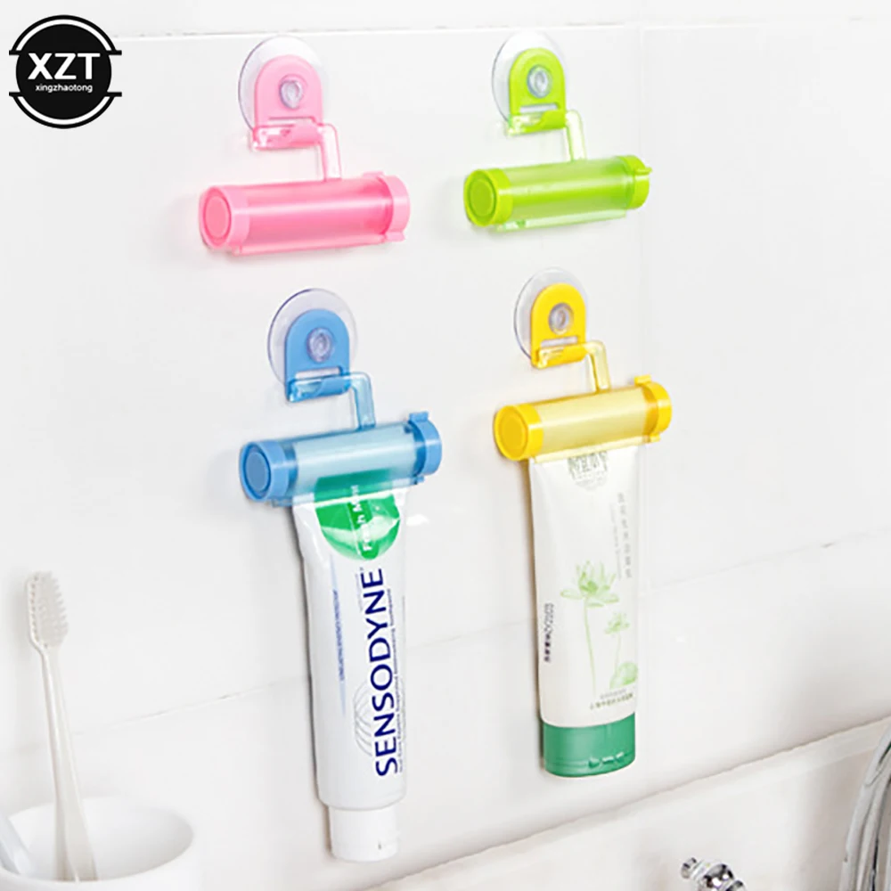 1PC ABS Cute Rolling Squeezer Toothpaste Dispenser Tube Partner Hanging Holder Press Rolling Holder Bathroom Daily Accessories