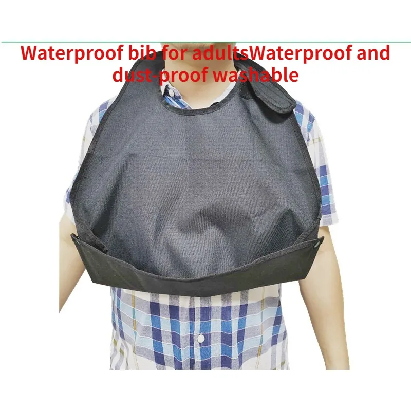 

1 Pcs Adult Waterproof Bibs Elderly Patients Saliva Holder Feeding Rice Pocket Durable Oxford Cloth Health Nursing Care Tools