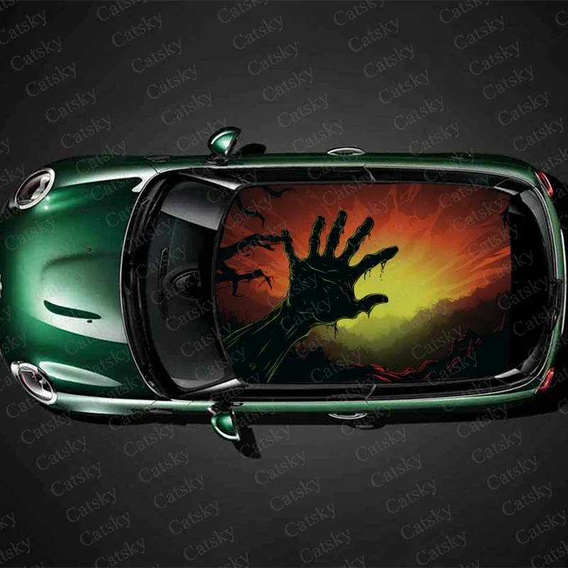 

Zombie Hands Car Roof Sticker Wrap Racing SUV Accessories Packaging Painted PVC Custom Car Graphic Decal