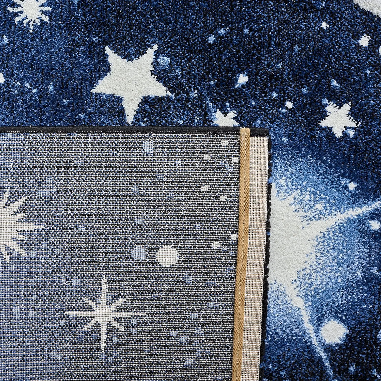 Kids' Playroom Rug 6'7" x 9', Dark & Light Blue, Non-Shedding & Easy Clean for High Traffic Areas view 4