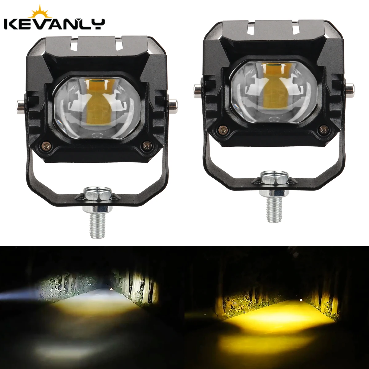 

1/2PCS 30W Motorcycle LED Laser Spotlight With Lamp Shade 12-24V 3570 chip Headlight For Motor UTV ATV JEEP off-road Accessories