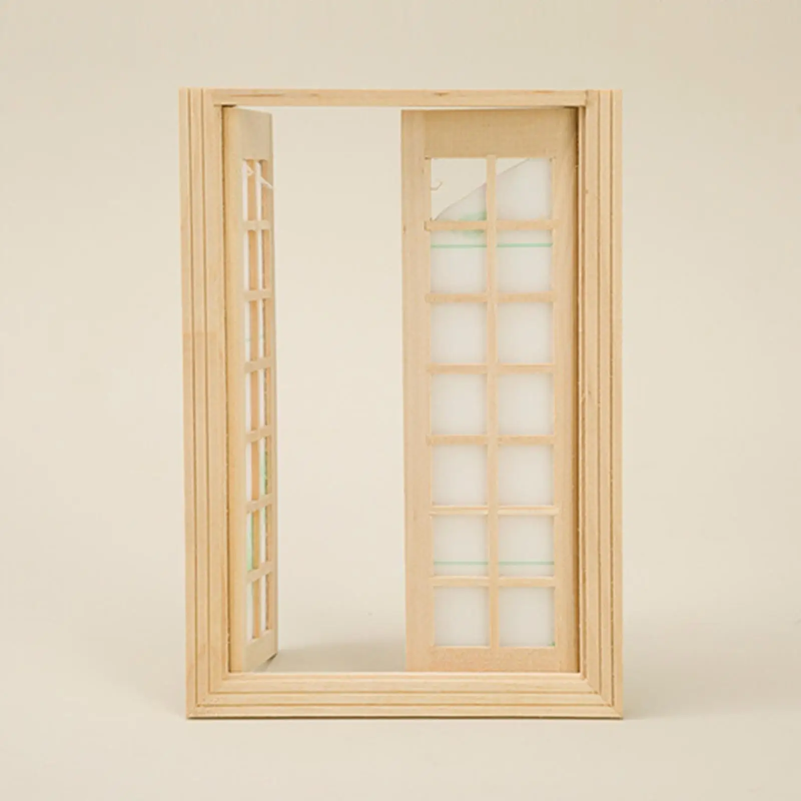 Scene Accessory Miniature Scene Model Dollhouse Decor Ornament Doll Wooden Small Window for Bedroom Study Living Room Decor