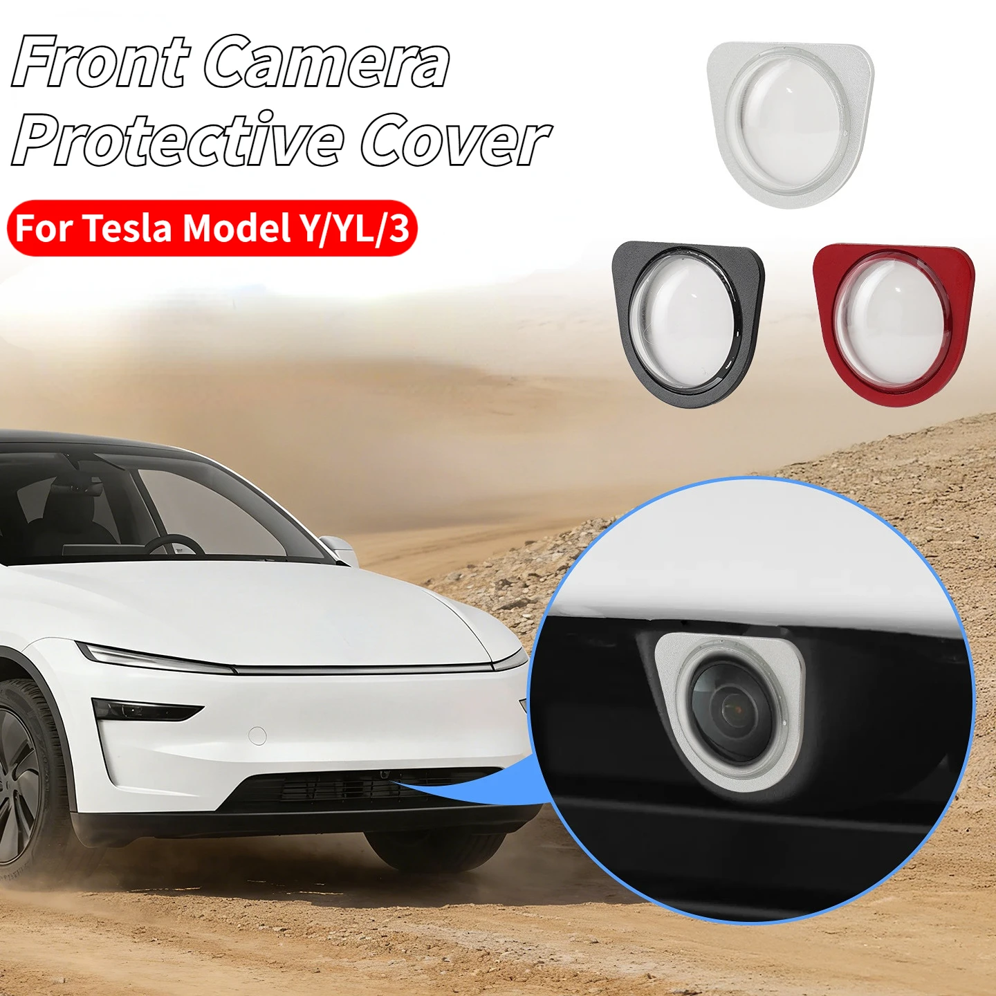 

Car Front Camera Protector For Tesla Model Y YL 3 Scratch & Drop Resistant HD Tempered Glass Protective Cover Car Accessories