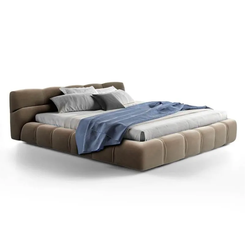 

Tatami fabric bed Italian modern simple minimalist master bedroom 1.8 double bed