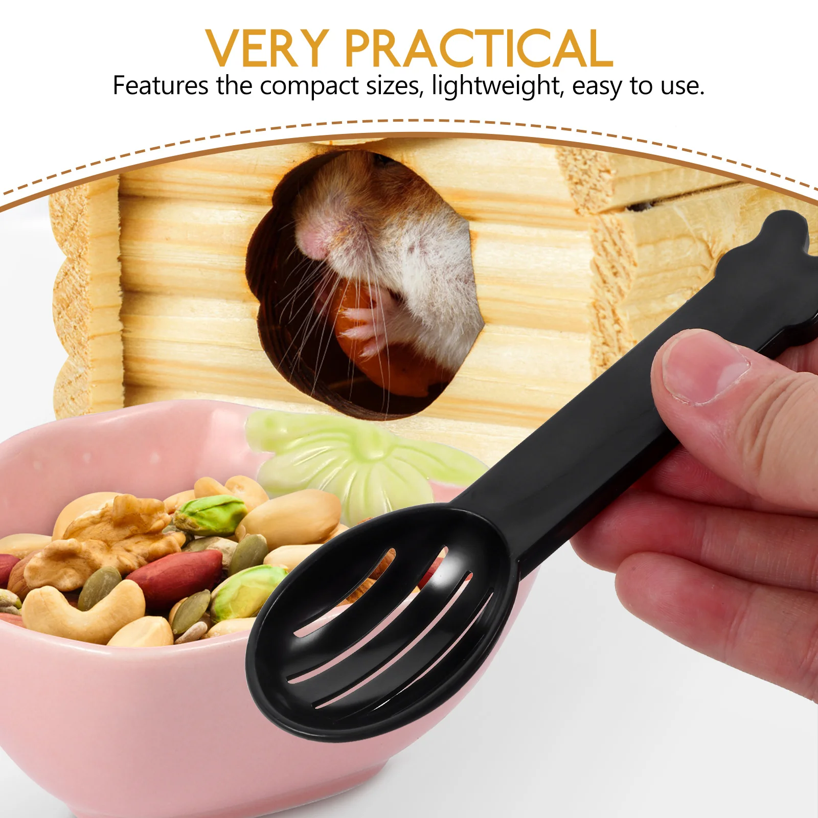 

5Pcs Hamster Bath Spoons Compact Sizes Durable Small Pet Supply Multi Functional Cleaning Spoon Hamster Bathtub Spoon