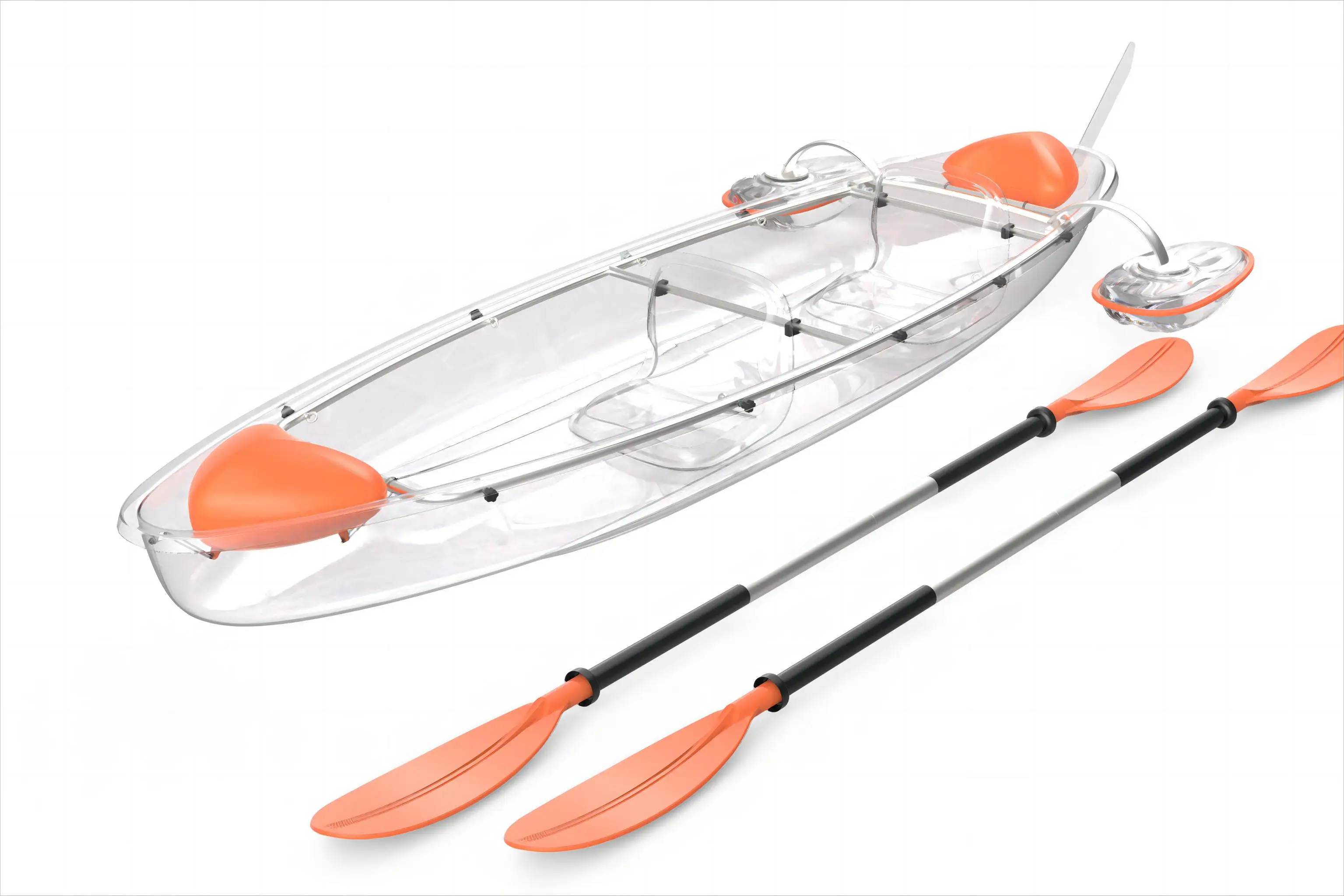 2023 Popular wholesale PC Transparent boat completely clear boat double transparent kayak boat