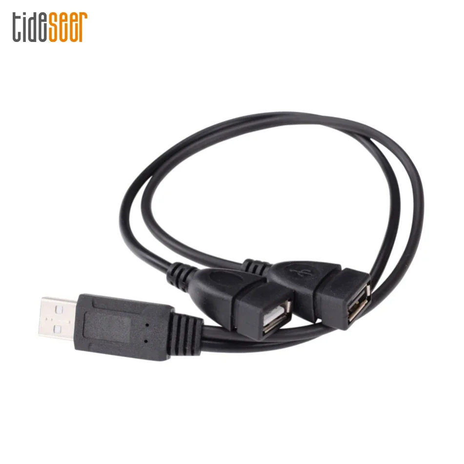 

100pcs Black USB 2.0 Extension Cable 1 Female to 2 Dual Usb Male Data Hub Power Adapter Y Splitter Charging Cord