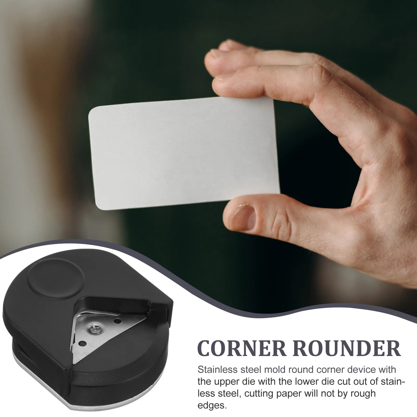 2Pcs Paper Rounder Punch Clean Rounded Cuts Photo Trimmer Stainless Steel R4 Radius Scrap Holder