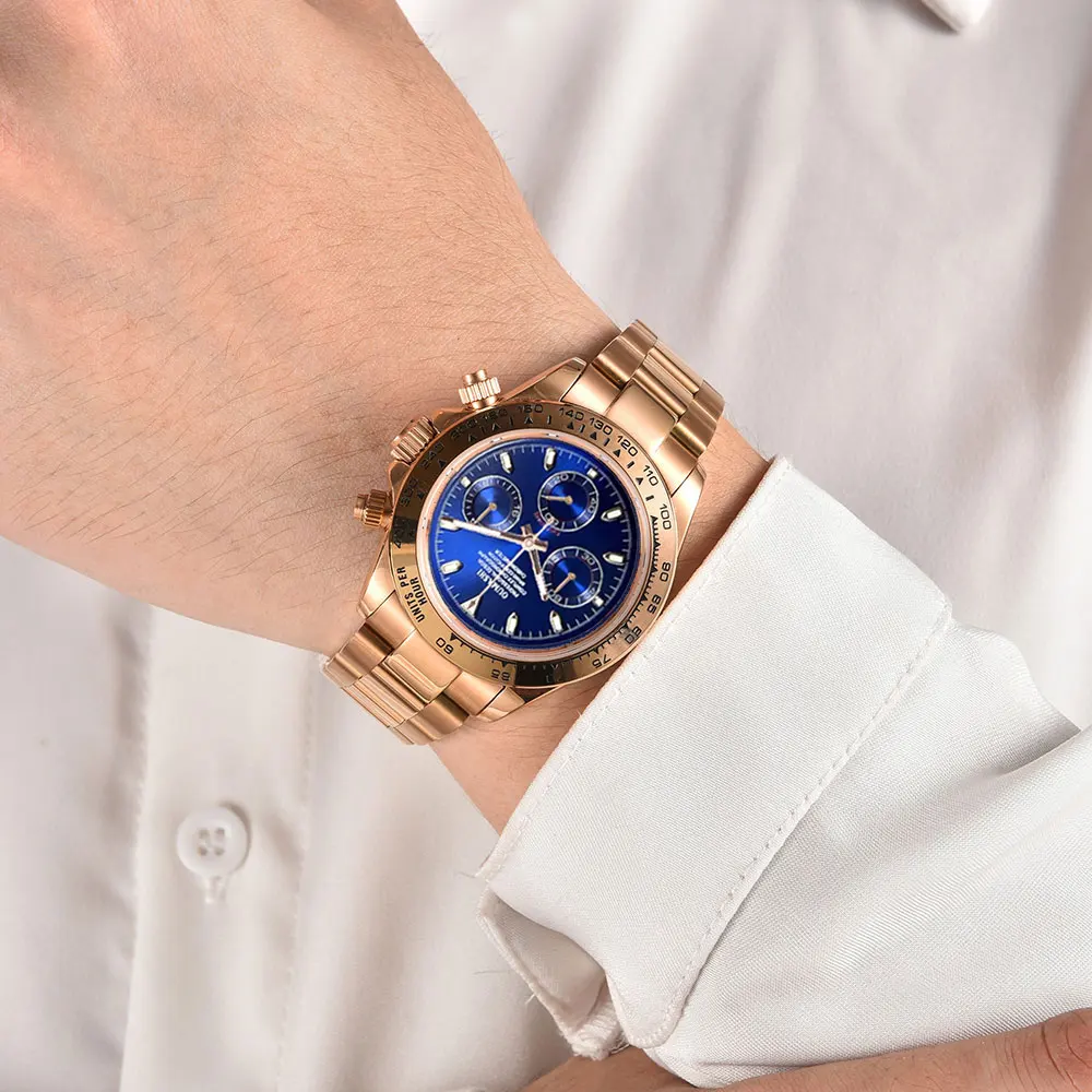 Orologio cronografo da uomo VK63 Cassa VK63 oro rosa blu Orologio cronografo da uomo VK63 Orologio personalizzato