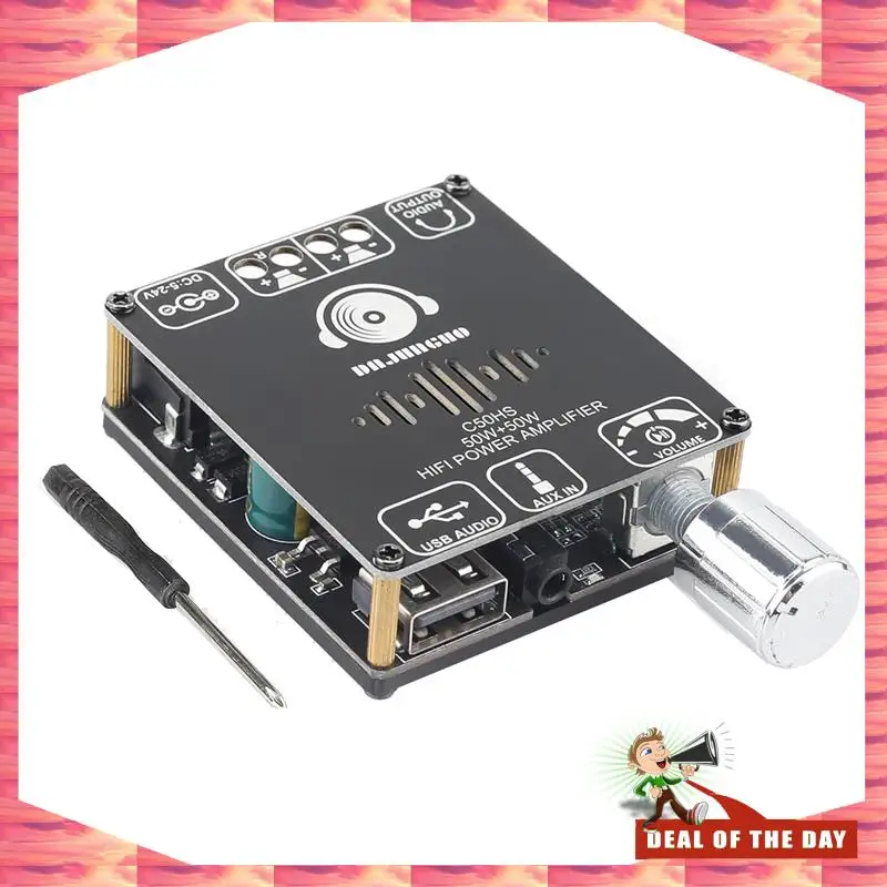تسليم 24 ساعة DAJUNGUO C50HS بلوتوث مكبر للصوت مجلس مجموعة كيت 50 واط + 50 واط TPA3116D2 Hifi رقاقة 12-24 فولت الصوت الرقمي مكبر كهربائي