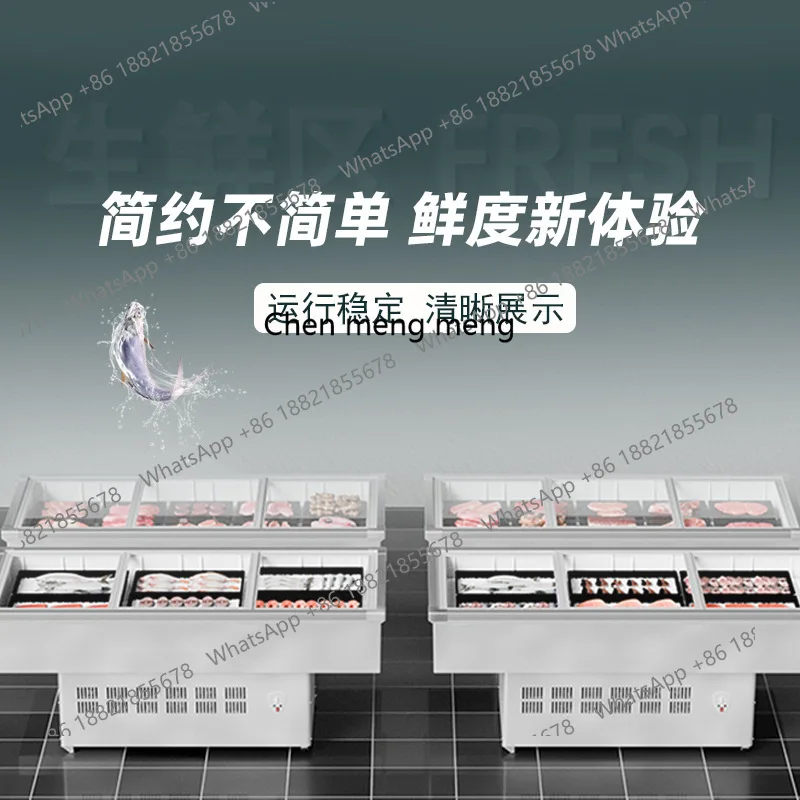 Horizontaler, gekühlter und gefrorener Vitrine, Grillspieße, Schrank für Meeresfrüchte, Stall, Kühlschrank, Frischhalteschrank