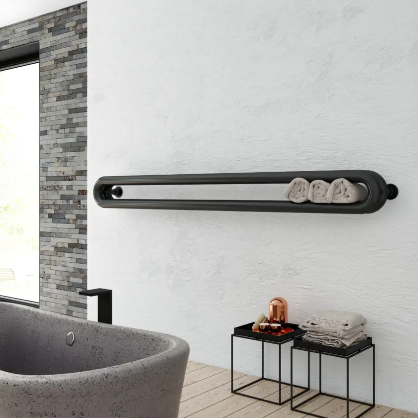 Wall Mounted Double Layer Heated Towel Rail Electric Waterproof Towel Warmer for Bathroom Feature Heater