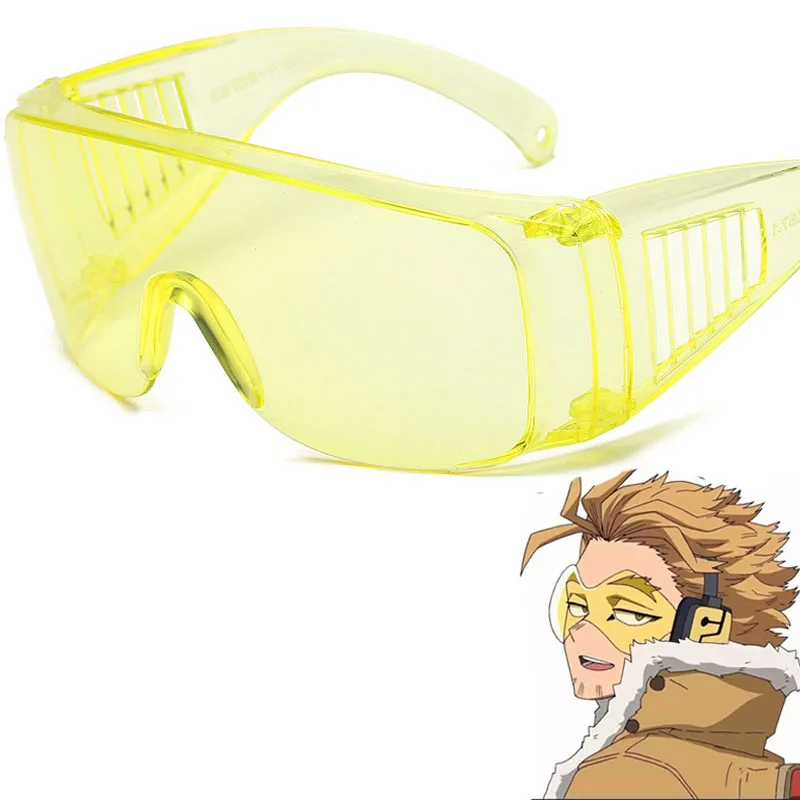 Okulary Anime jastrzębie okulary Cosplay żółte okulary ochronne okulary pyłoszczelne rekwizyty przeciwsłoneczne