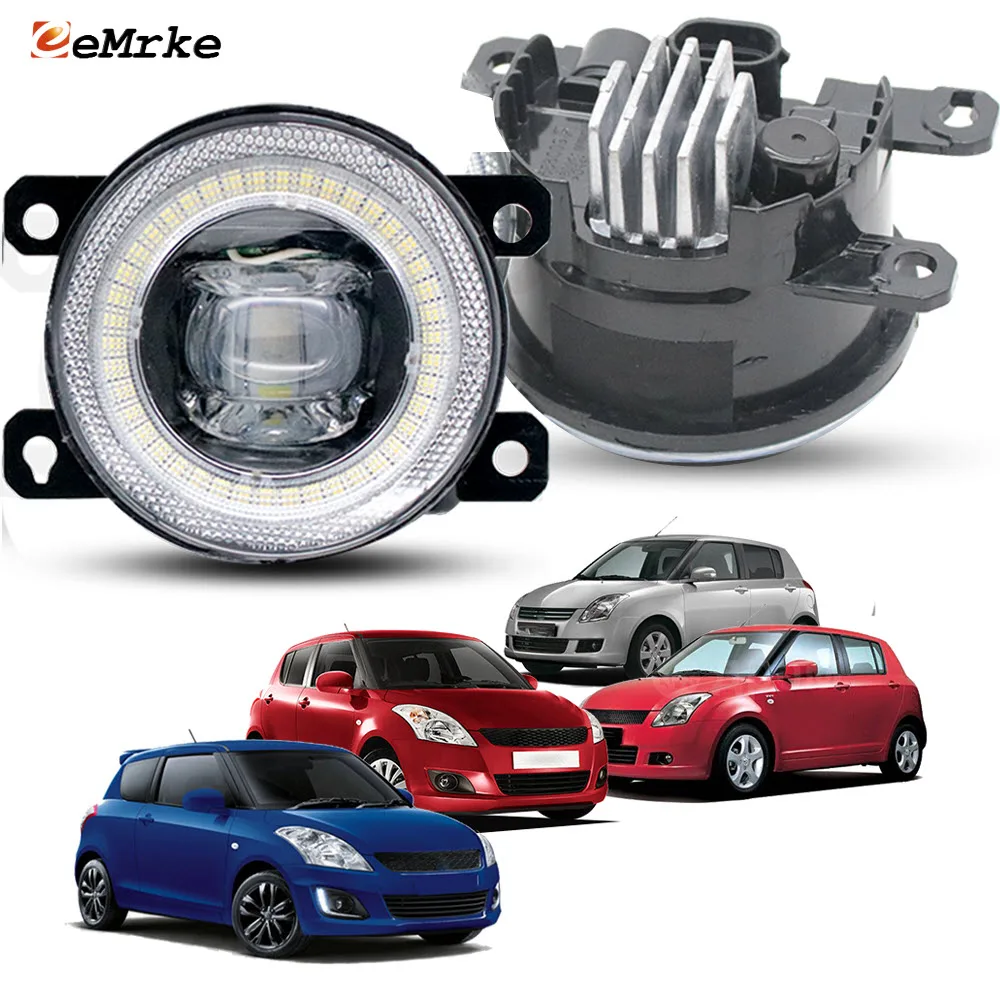 

Левый и правый для Suzuki Swift 3 4 III/ IV 2005-2014, светодиодные противотуманные фары Angel Eye DRL с диафрагмой, противотуманные фары дальнего света, автомобильные аксессуары