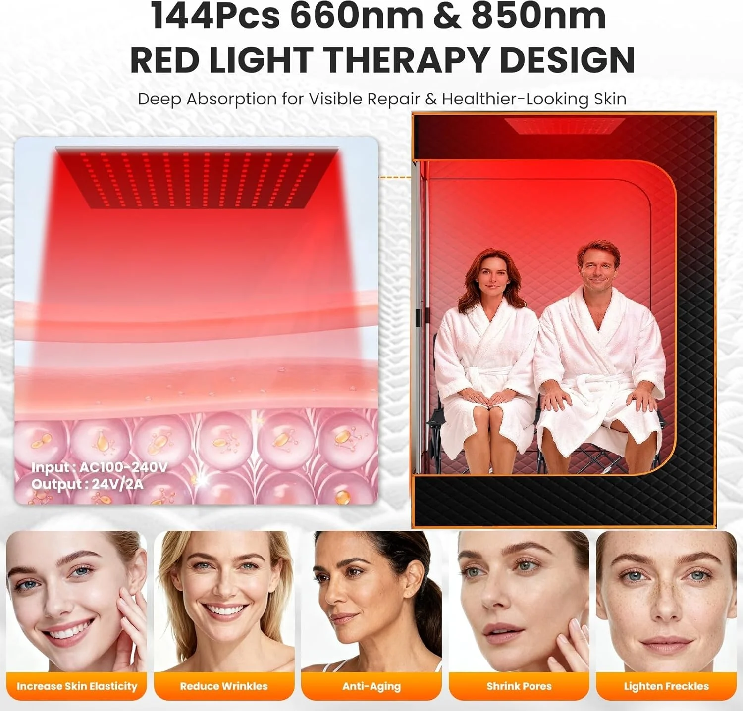 FOODLINE Sauna 4‑Person Large Capacity Sauna Cabin For Resort Spa Commercial Body Detox Sauna Room