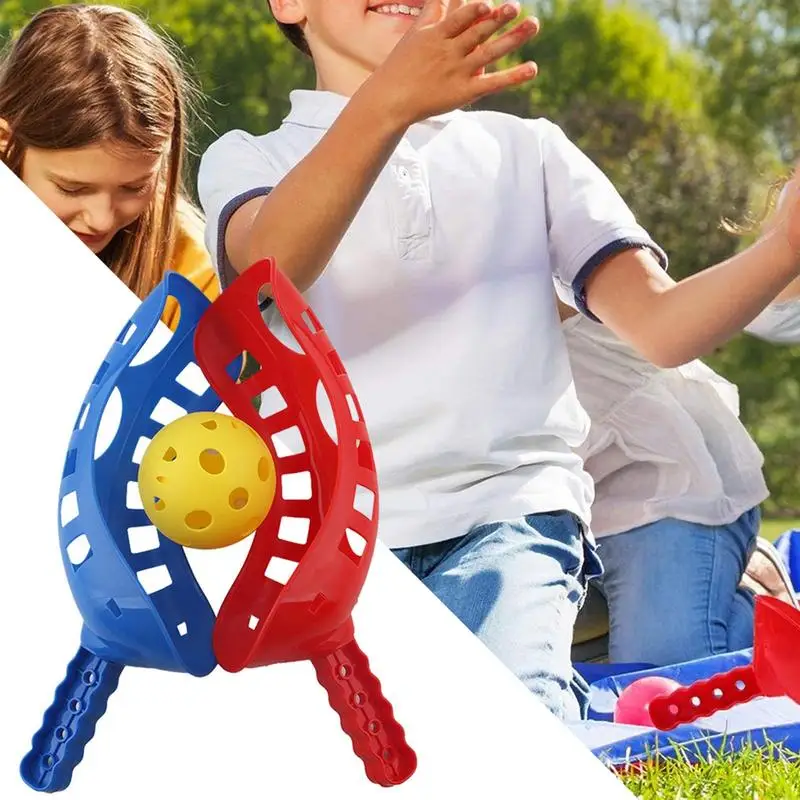 Juego de bolas de lanzamiento y captura para niños, juego de bolas de lanzamiento y captura, divertido, actividades de verano para el césped del hogar