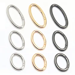 Metal Spring Gate Oval Ring Snap Hook Trigger Clasps Clips O-Ring Buckle for Leather Craft Belt Strap Handbags Keychain Hooks