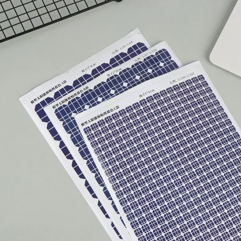 

Gray/Blue DIY Modeling Solar Panel Photovoltaic Board Simulation Stickers With Back Glue Cannot Generate Electricity