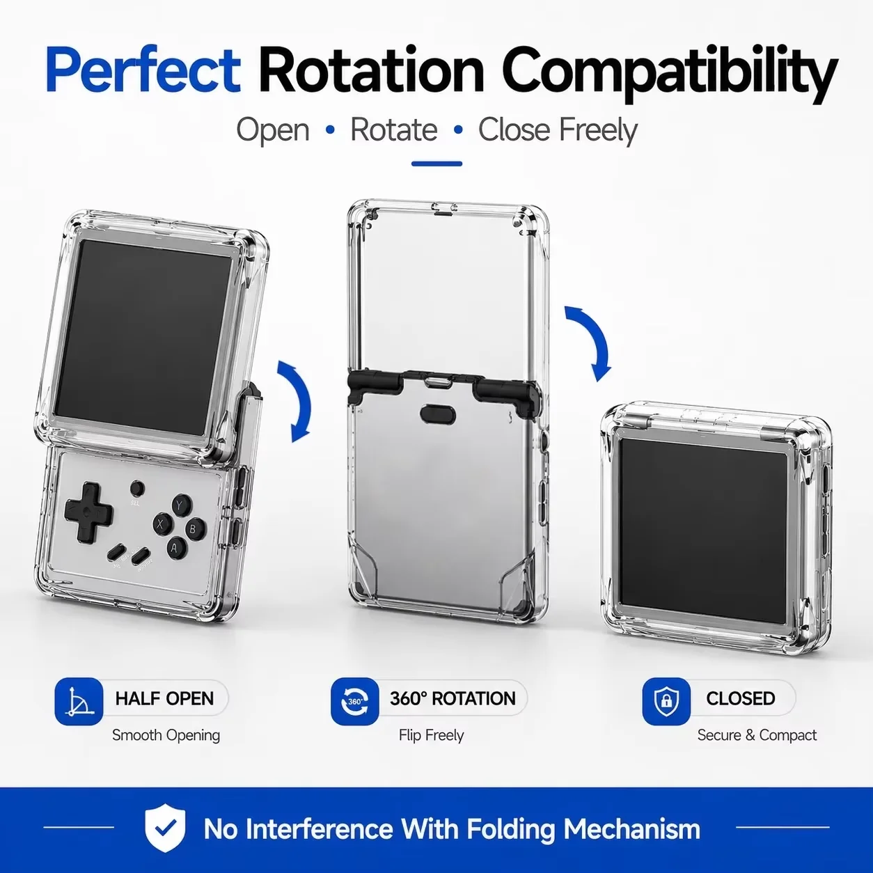 Split Protective Shell Cover for Anbernic RG Rotate Game Console Anti-Scratch Protection Case for RG Rotate Gaming Accessories
