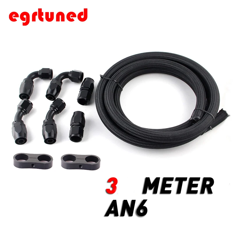 

10 FT AN6 NYLON BRAIDED OIL COOLER FUEL HOSE LINE STRAIGHT 45 90 DEGREE SWIVEL FITTING separator