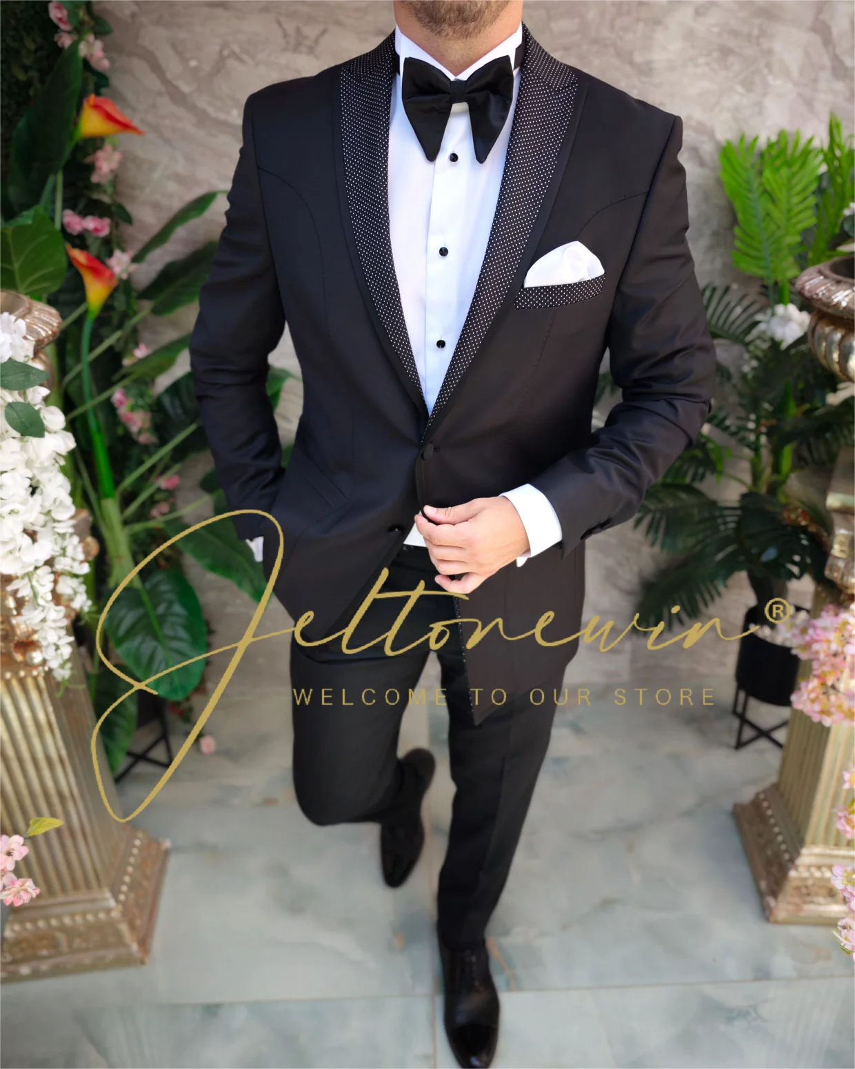 (Blazer+ Pants) Men's Fashion Casual Outdoor Gentleman Business Wedding Slim-fit Formal British Style Wedding Suit