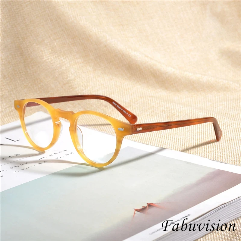 OV5186 Eyeglass Frames Women Men Round Retro Vintage Optical Computer Prescription Glasses Frame Gregory Peck Eyewear