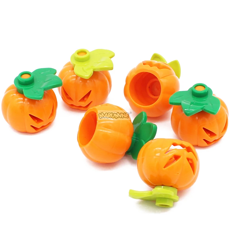 Marumine Halloween MOC Bricks Accessories Pumpkin Bat Snake 30103 20693 30115 Street Lamp Animals Classic Build Blocks Parts